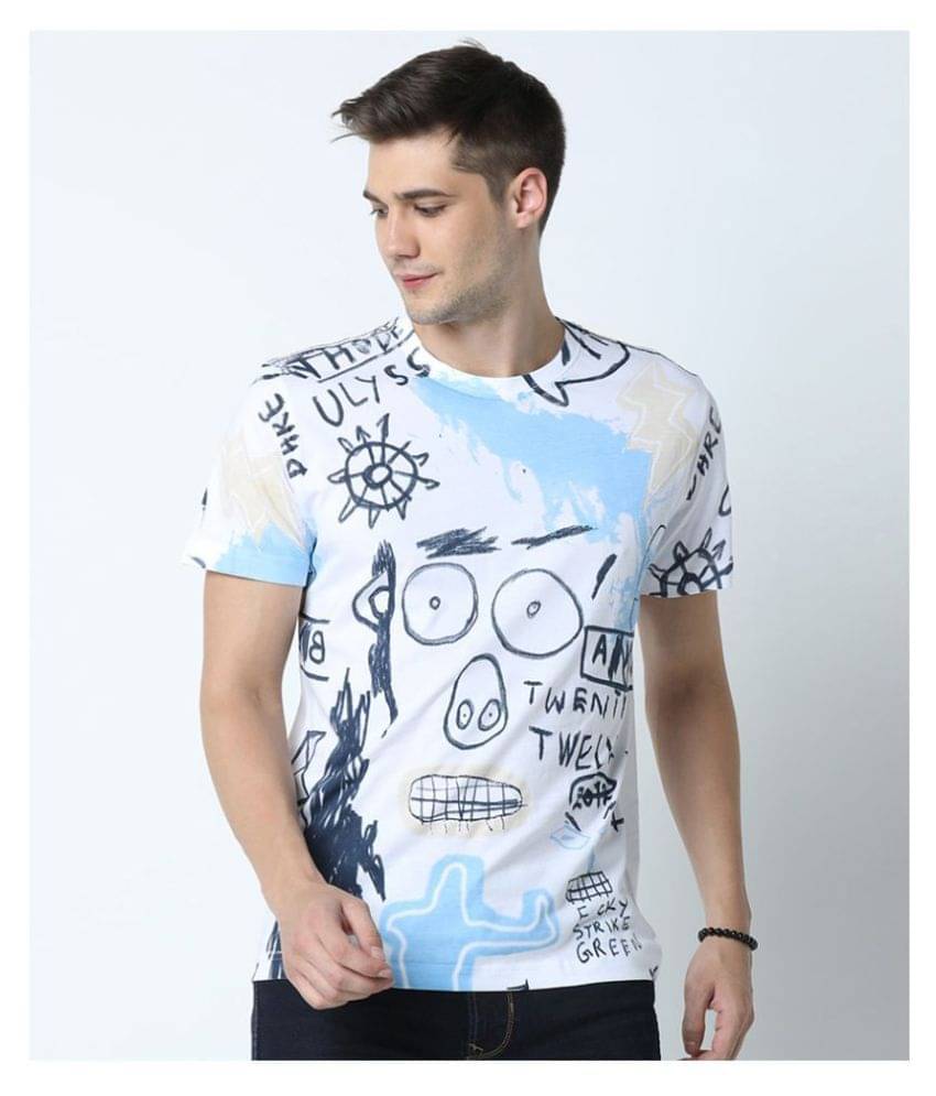 Huetrap Pack of 1 Cotton Regular Fit Men's T-Shirt ( White ) Huetrap Pack of 1 Cotton Regular Fit Men's T-Shirt ( White )