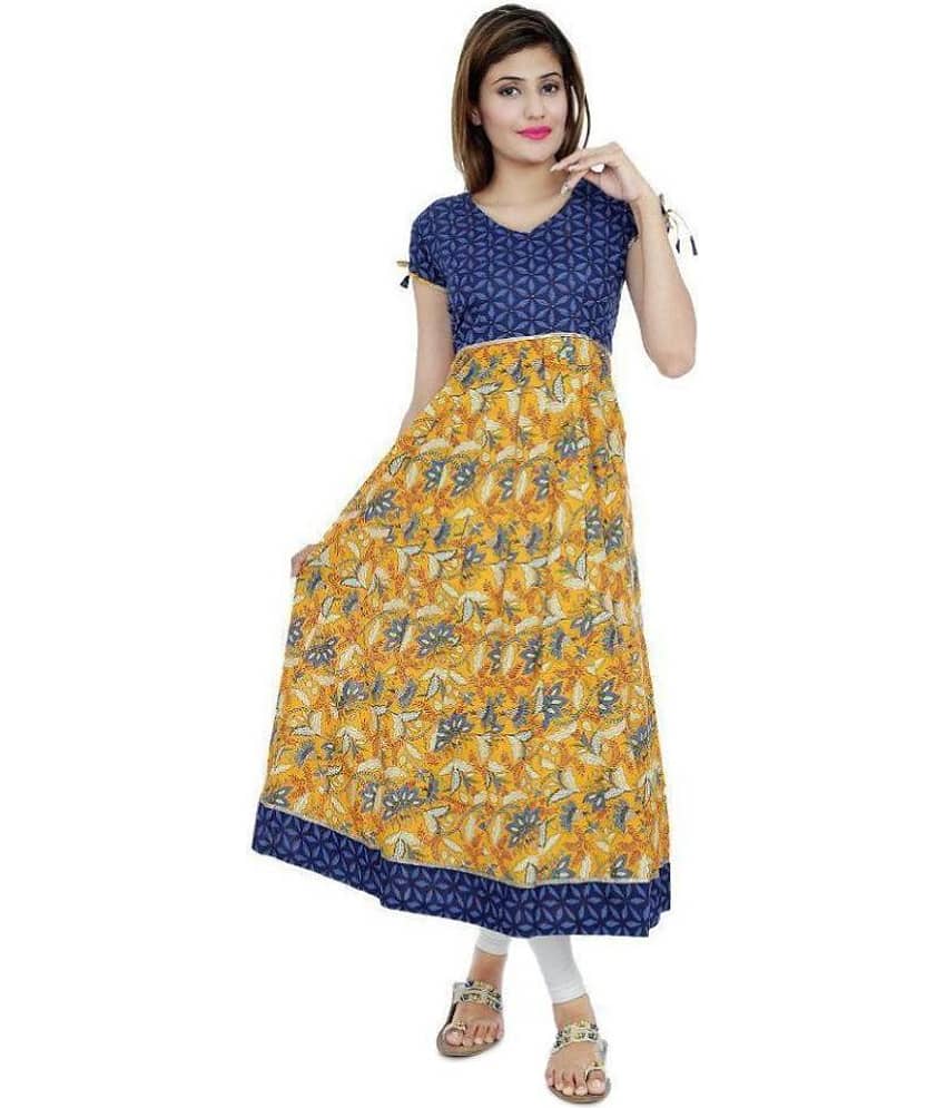 Divena - Multicolor Cotton Women's Flared Kurti ( Pack of 1 ) - Kurtis, Tunics | Buy online on ZillyBuy