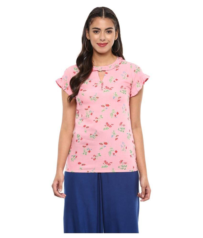 Yash Gallery Women's Rayon Regular Top ( Pink ) Yash Gallery Women's Rayon Regular Top ( Pink )
