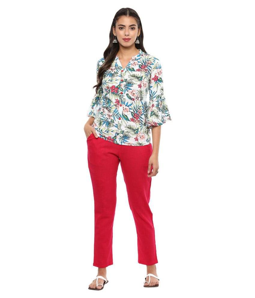 Yash Gallery Women's Rayon Regular Top ( Multicolor ) Yash Gallery Women's Rayon Regular Top ( Multicolor )