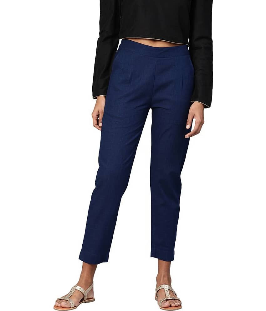 Divena Cotton Casual Pants - Trousers | Buy online on ZillyBuy