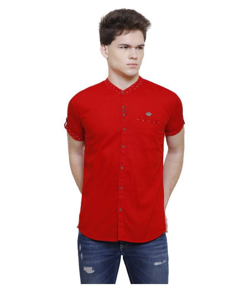     			Kuons Avenue Linen Red Shirt