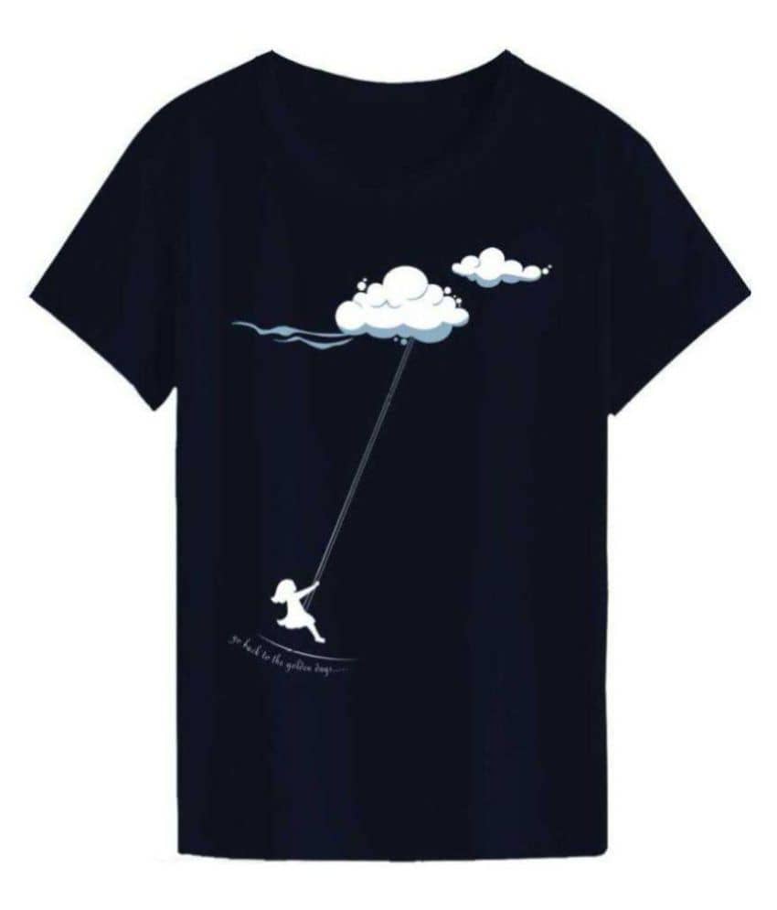 Neo Garments Women Cotton Solid Regular Fit Round Neck T-Shirt ( Navy )