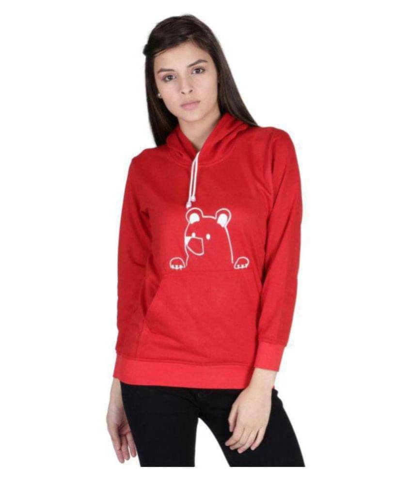     			Neo Garments Women Cotton Round Neck Sweatshirt ( Red )