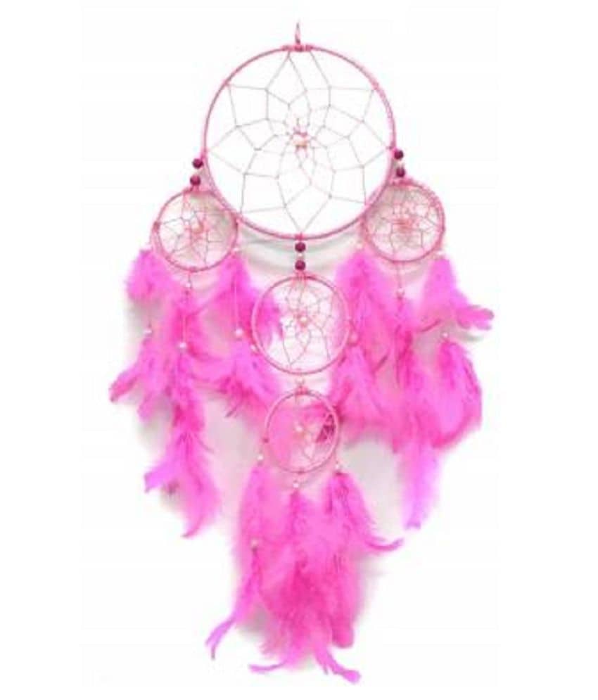 new lucky Feather Pink Dream Catcher - Pack of 1