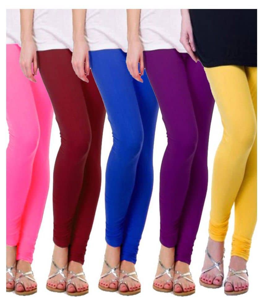 Famaya Pack of 5 Girls 100% Cotton Leggings ( Green )