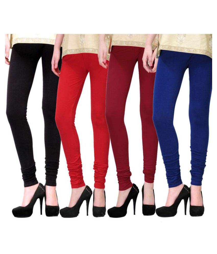     			Famaya Pack of 4 Girls 100% Cotton Leggings ( Green )