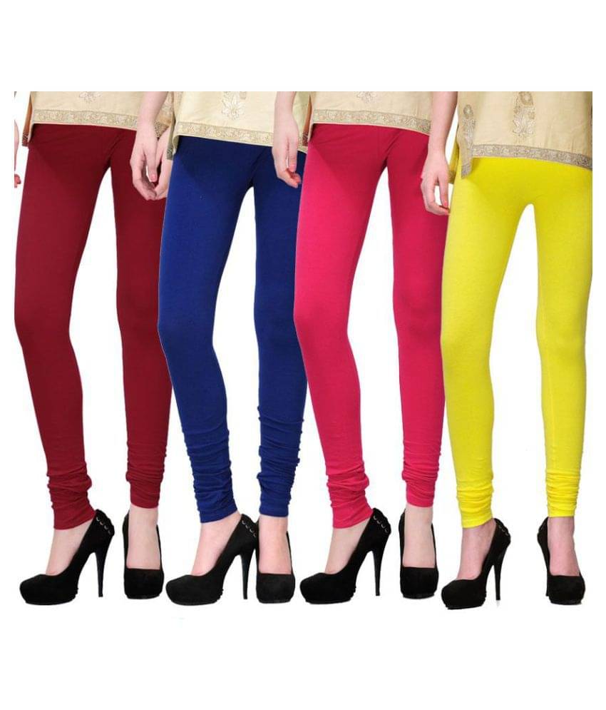     			Famaya Pack of 4 Girls 100% Cotton Leggings ( Green )