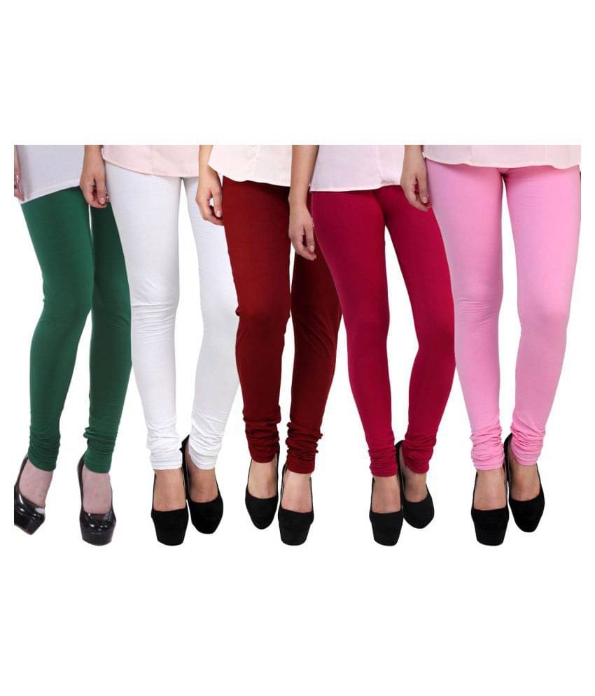     			Famaya Pack of 5 Girls 100% Cotton Leggings ( Multi )