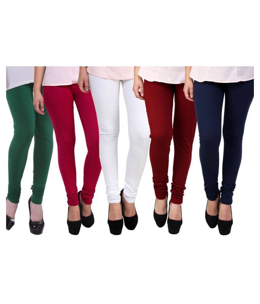 Famaya Pack of 5 Girls Cotton Leggings ( Multi )