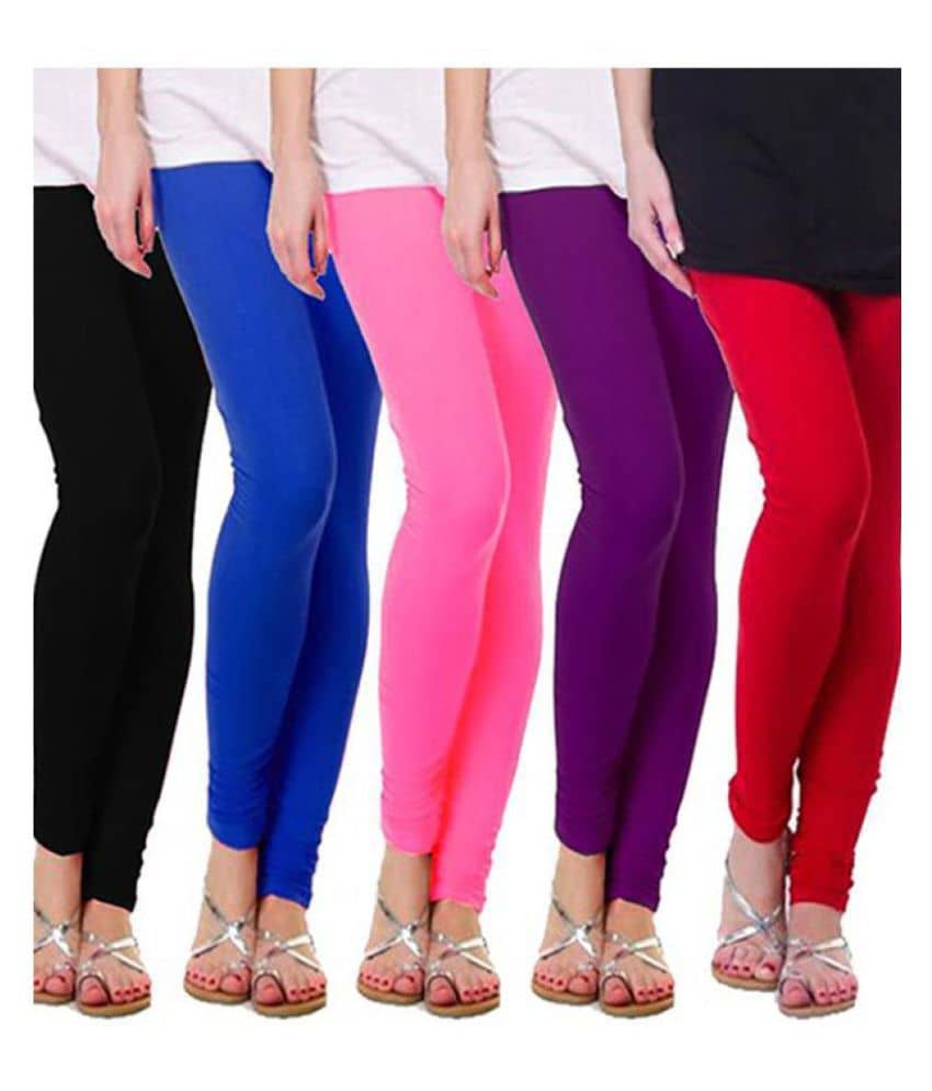 Famaya Pack of 5 Girls 100% Cotton Leggings ( Green )