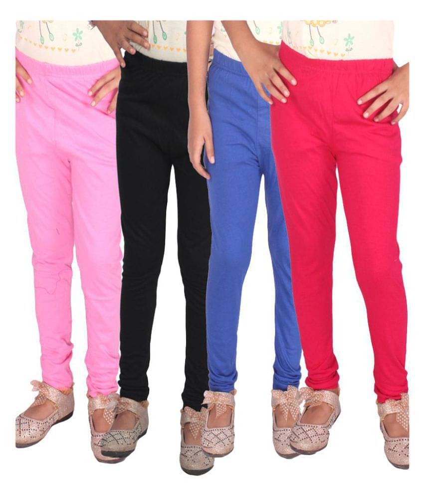     			Famaya Pack of 4 Girls 100% Cotton Leggings ( Green )