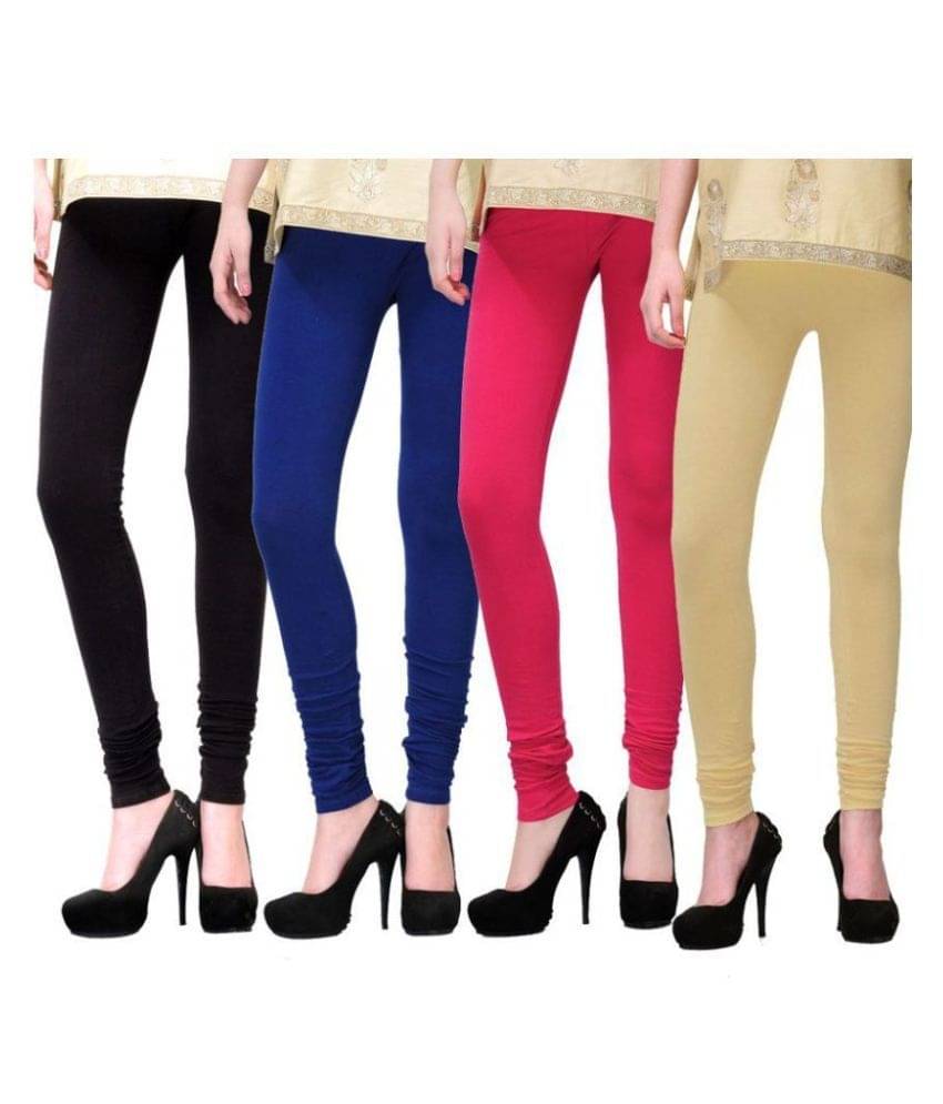     			Famaya Pack of 4 Girls 100% Cotton Leggings ( Green )