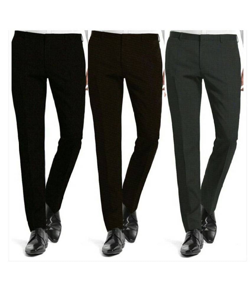 Inspire Clothing Inspiration - Multicolor Polycotton Slim - Fit Men's Formal Pants ( Pack of 3 )     			Inspire Clothing Inspiration - Multicolor Polycotton Slim - Fit Men's Formal Pants ( Pack of 3 )
