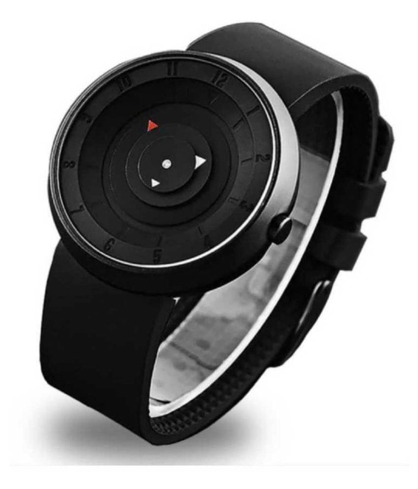     			Shivark Black Silicon Analog Men's Watch