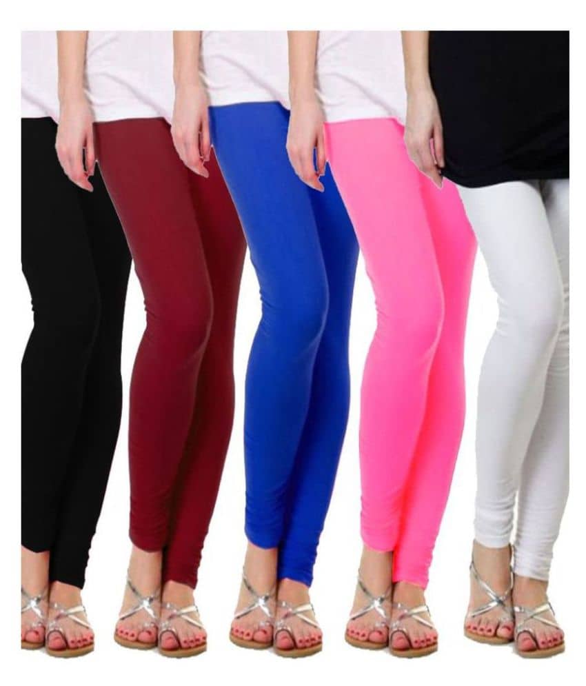 Famaya Pack of 5 Girls Cotton Leggings ( Green )