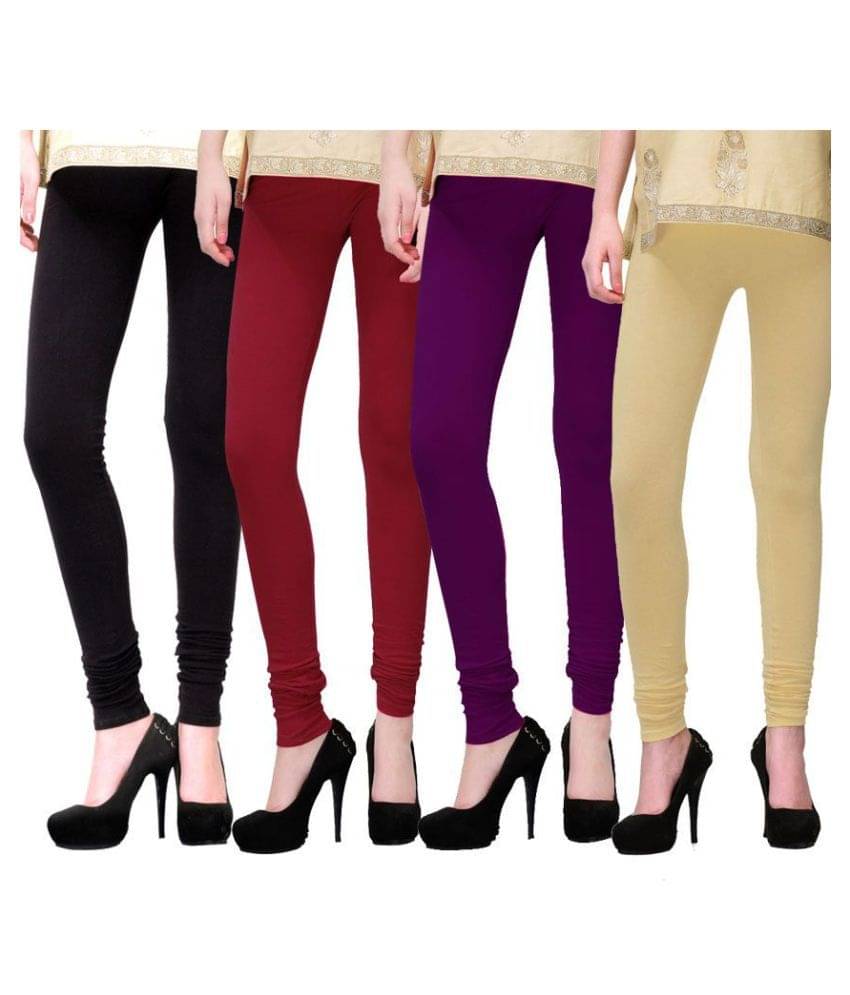     			Famaya Pack of 4 Girls 100% Cotton Leggings ( Green )