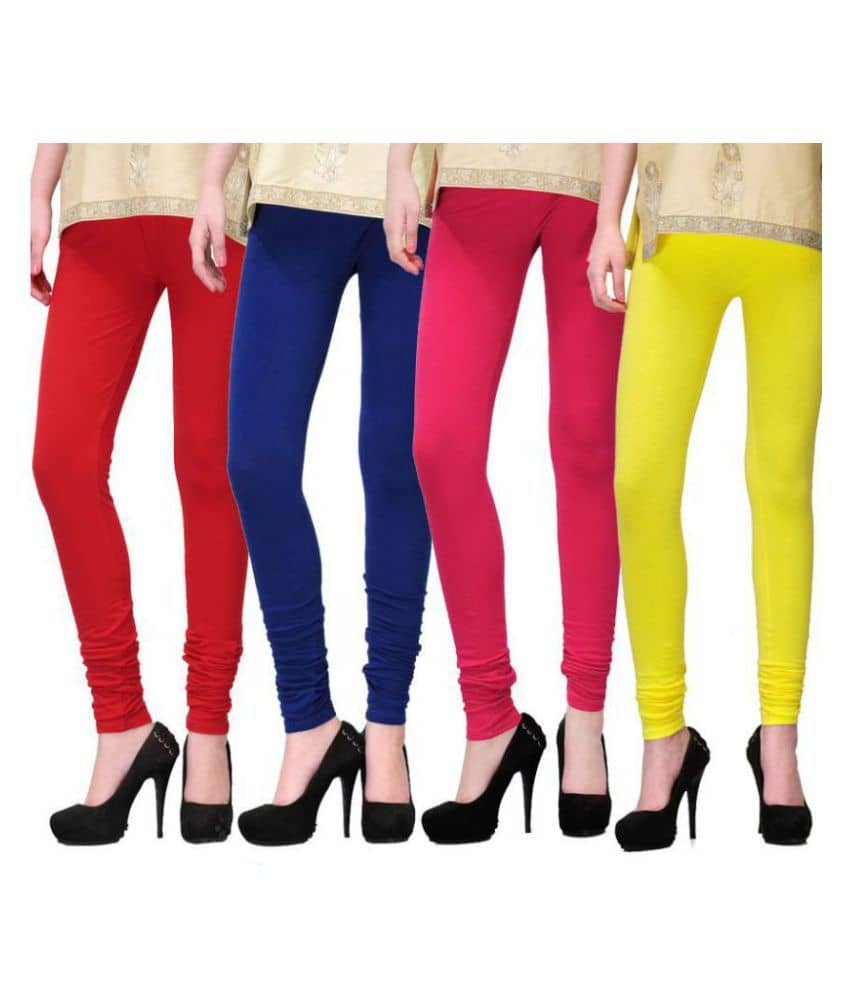 Famaya Pack of 4 Girls 100% Cotton Leggings ( Green )