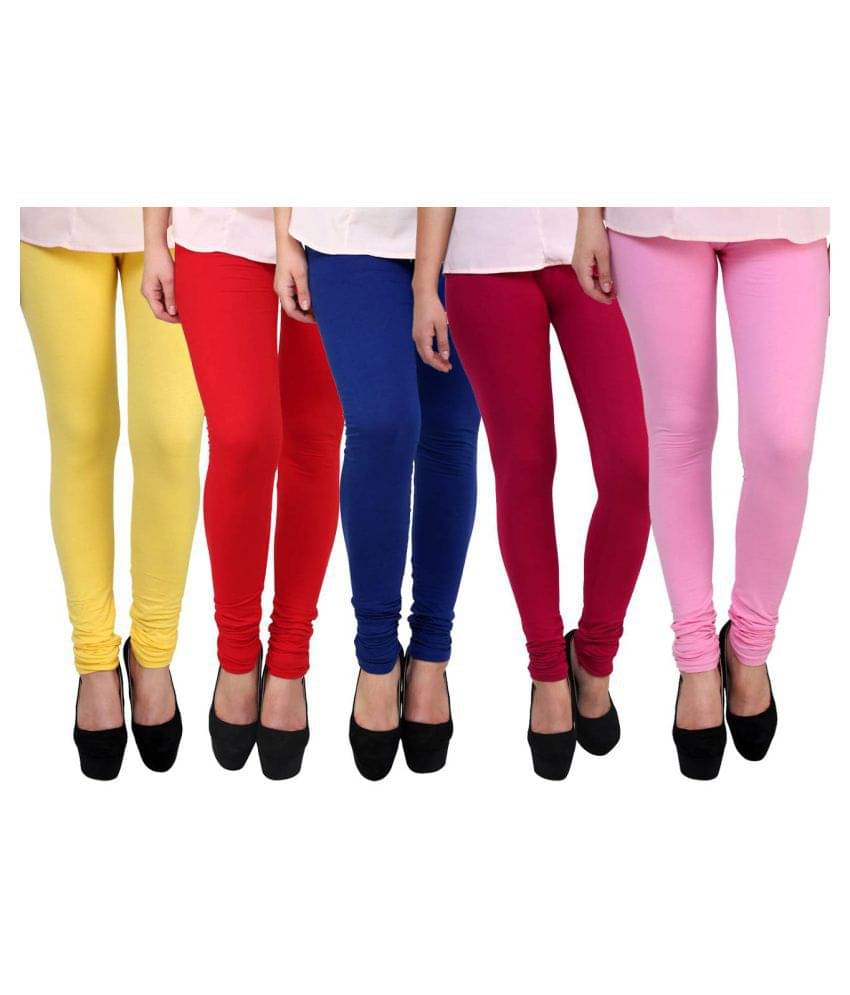     			Famaya Pack of 5 Girls 100% Cotton Leggings ( Multi )