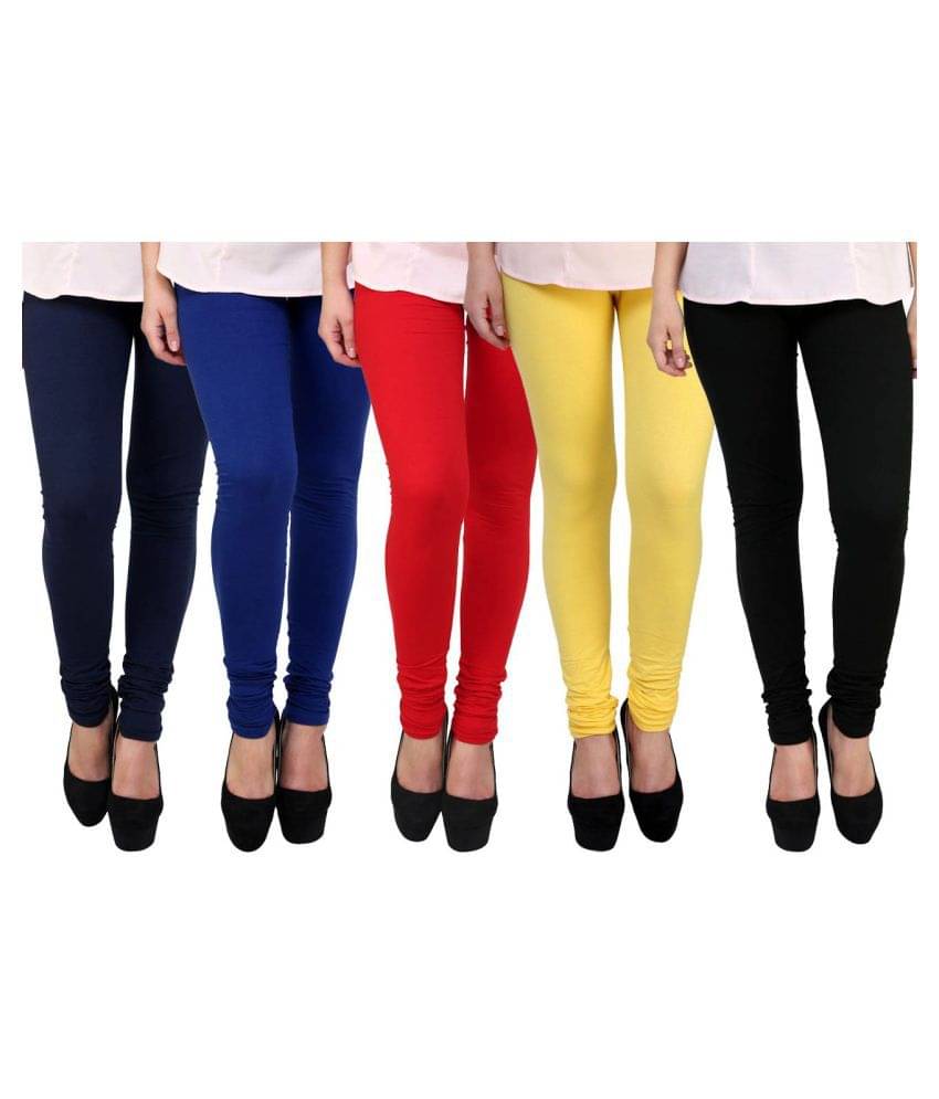     			Famaya Pack of 5 Girls 100% Cotton Leggings ( Multi )