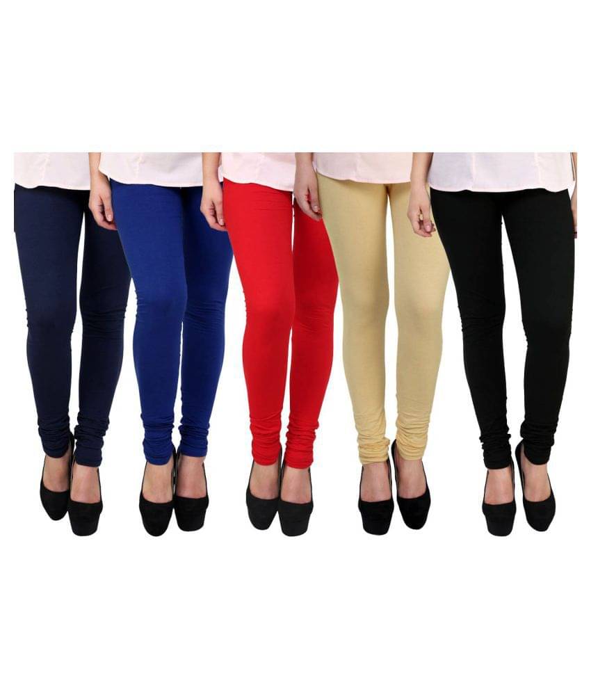     			Famaya Pack of 5 Girls 100% Cotton Leggings ( Multicolor )