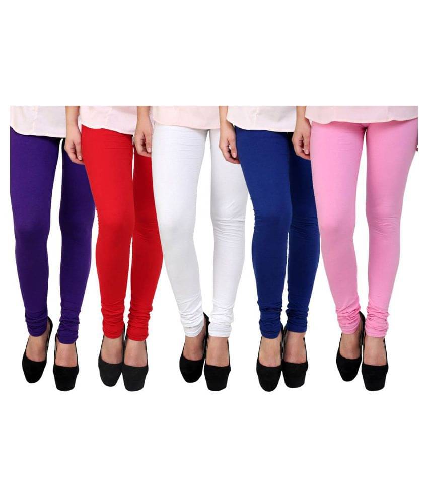     			Famaya Pack of 5 Girls 100% Cotton Leggings ( Multi )