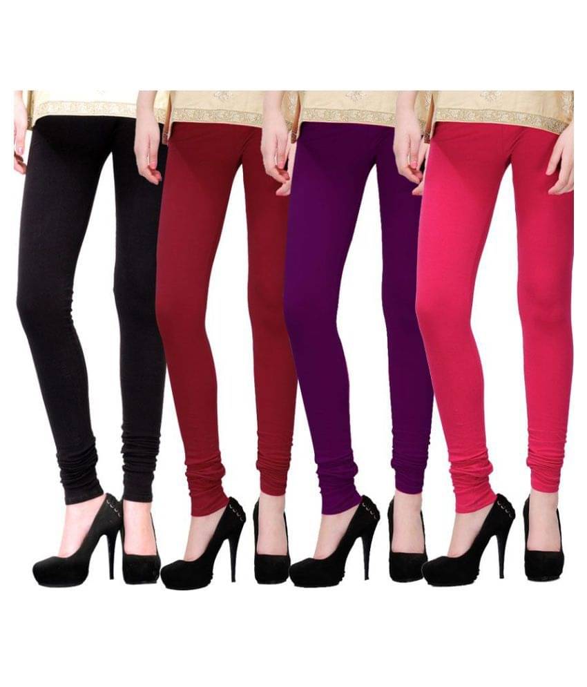     			Famaya Pack of 4 Girls 100% Cotton Leggings ( Green )