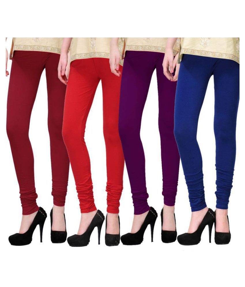     			Famaya Pack of 4 Girls 100% Cotton Leggings ( Green )