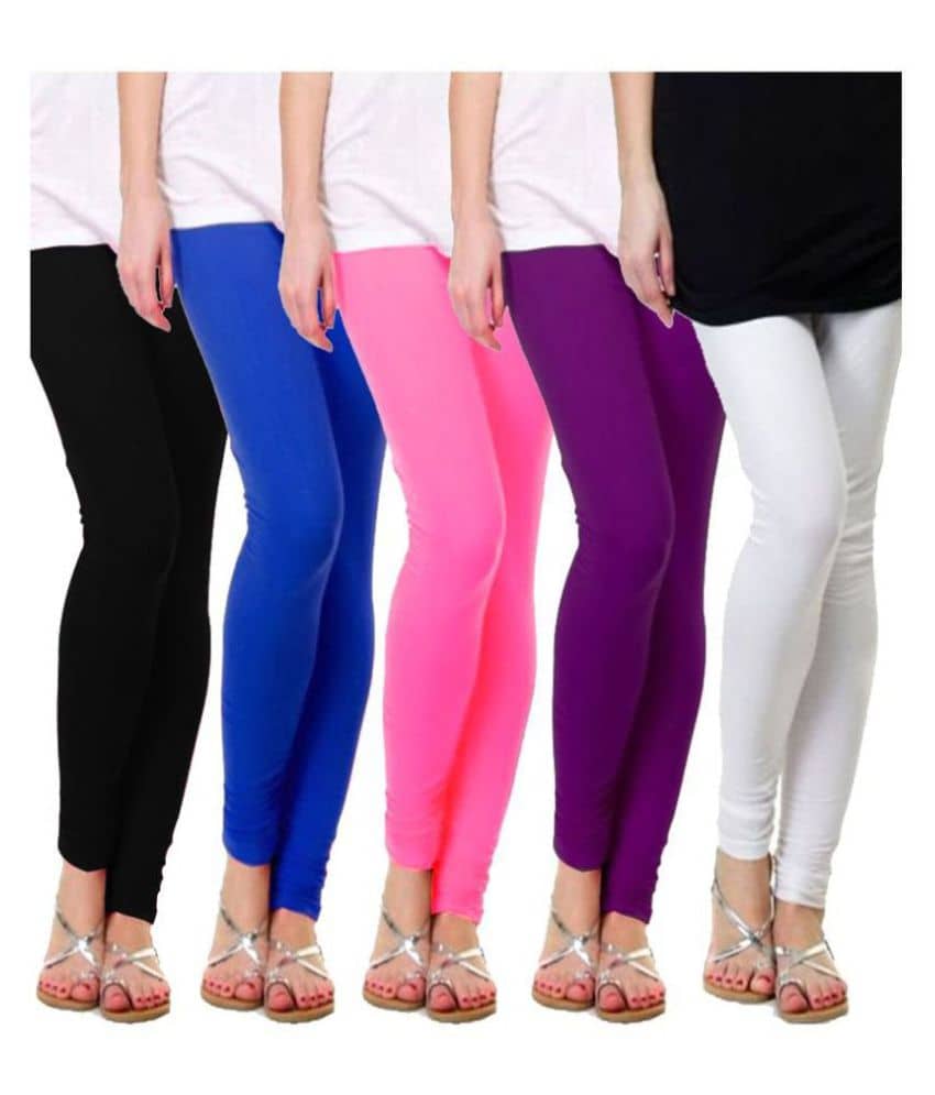 Famaya Pack of 5 Girls 100% Cotton Leggings ( Green )