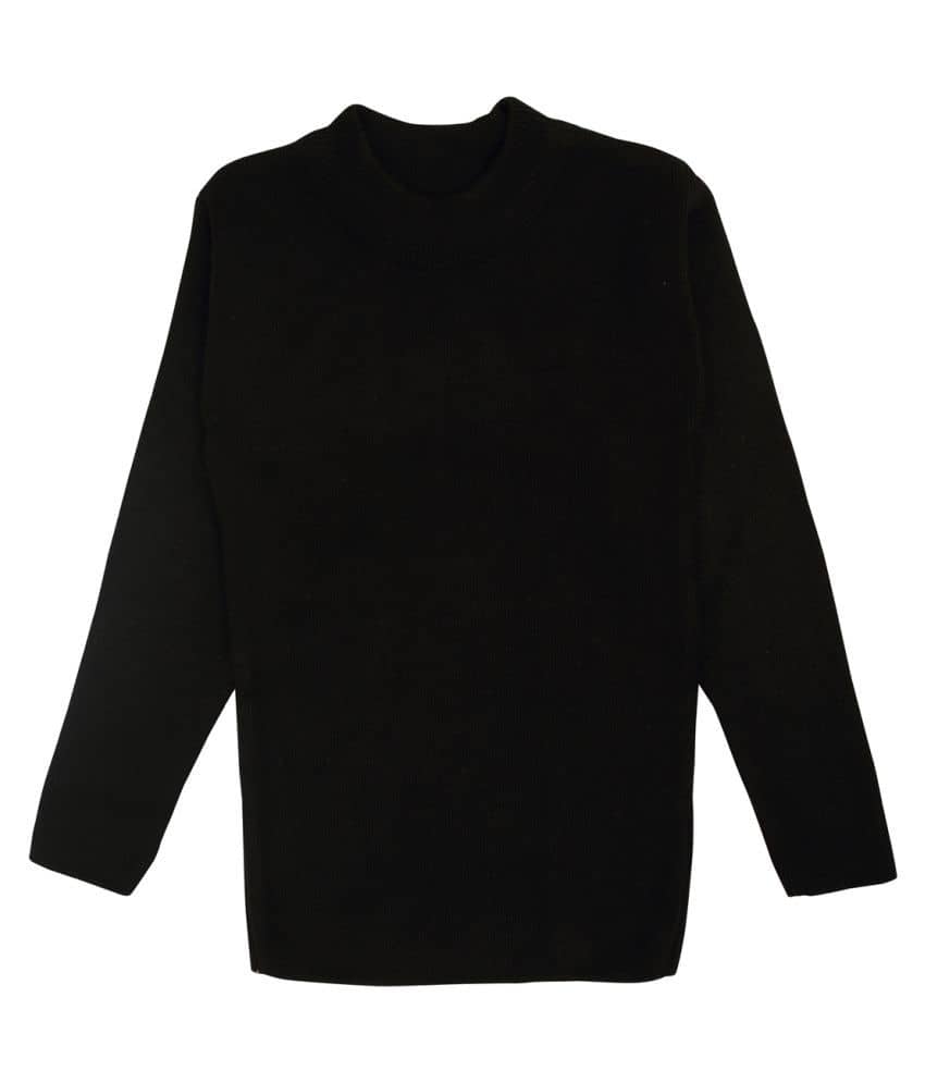 NEUVIN Single Baby Girls Woollen Pullover ( Black )