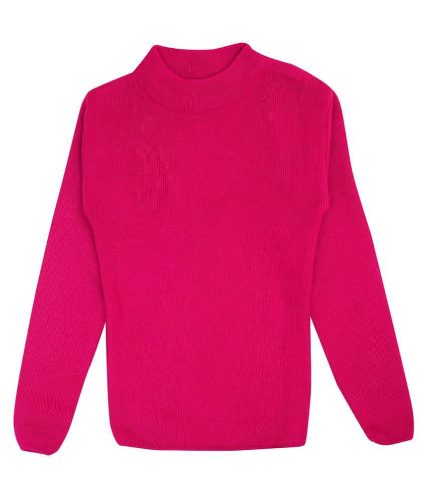 NEUVIN Single Baby Girls Woollen Pullover ( Pink )