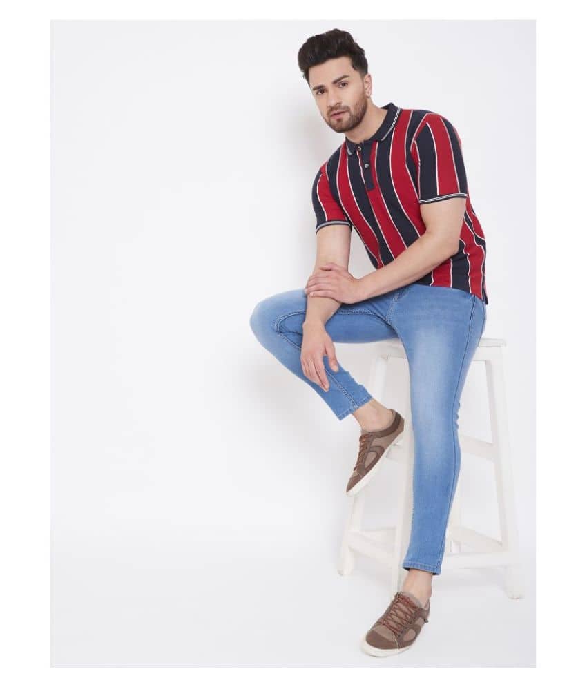 AUSTIN WOOD - Multicolor Cotton Blend Regular Fit Men's Polo T Shirt ( Pack of 1 )