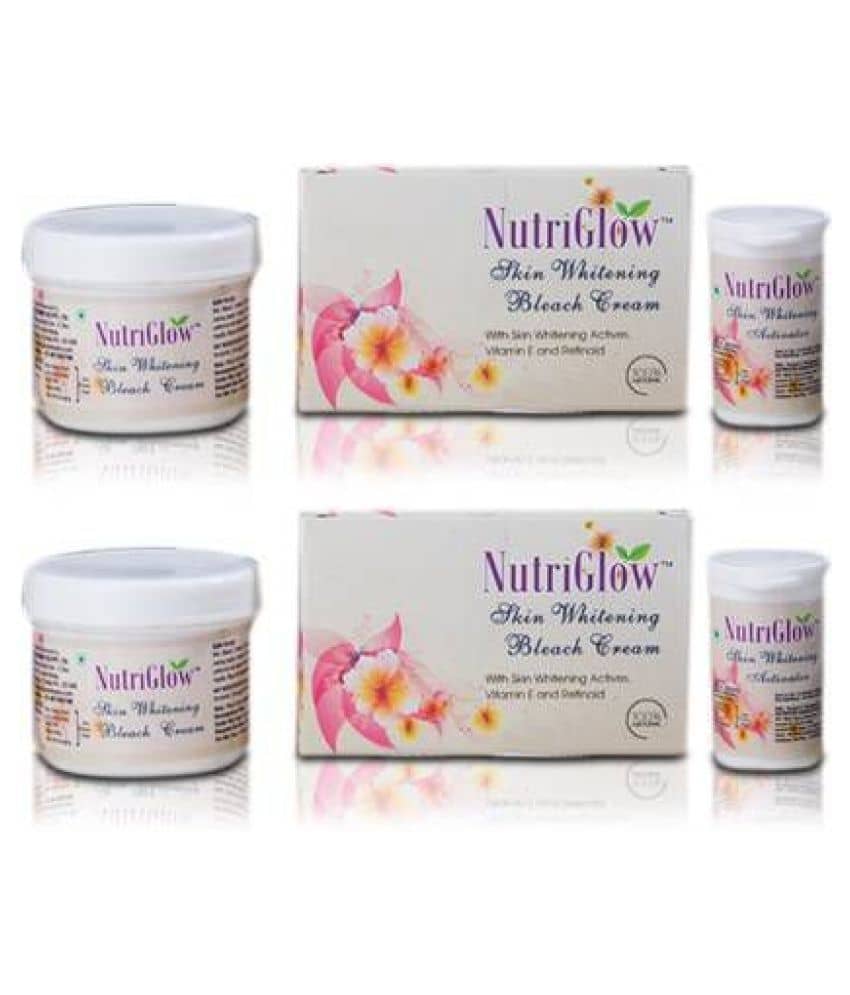 Nutriglow Skin Whitening Bleach Cream For Fairness All Skin Type Each 43gm (Pack of 2)
