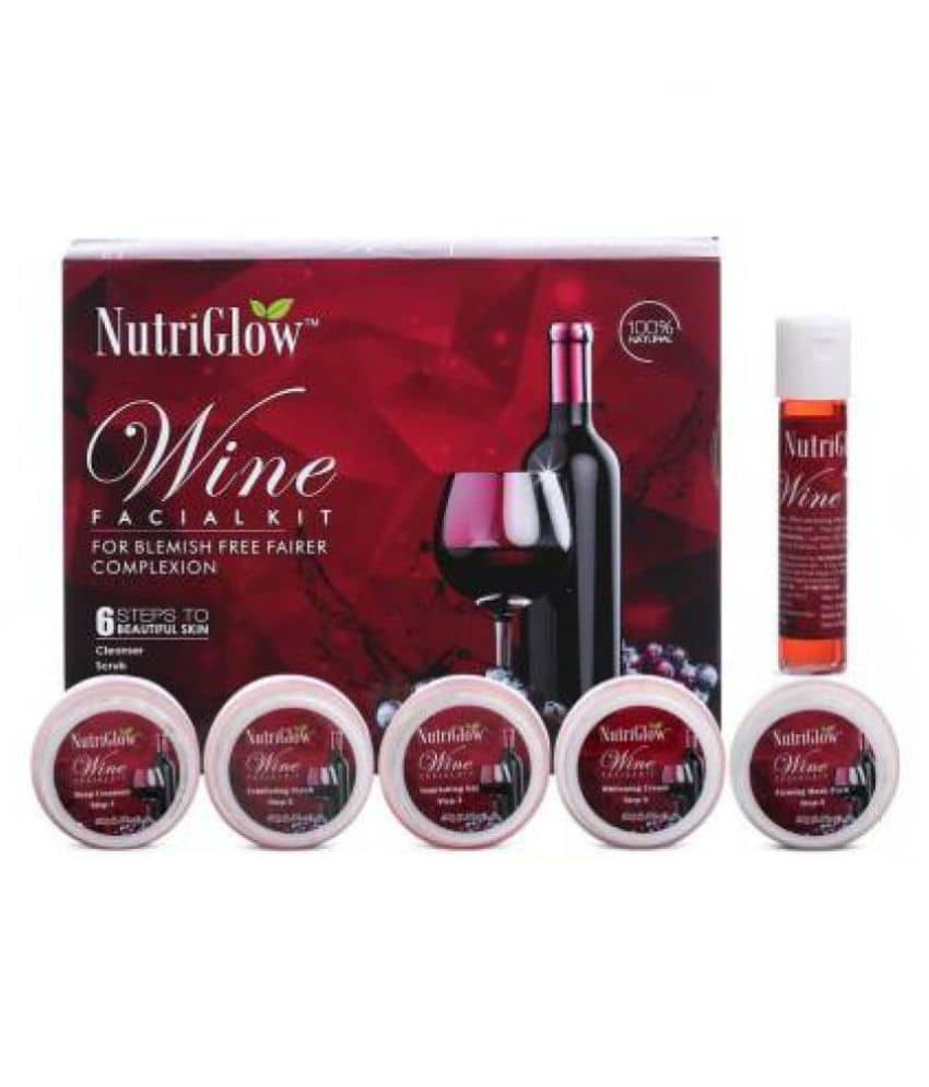 Nutriglow Wine Facial Kit For Blemish Free Fairer Complextion 260gm