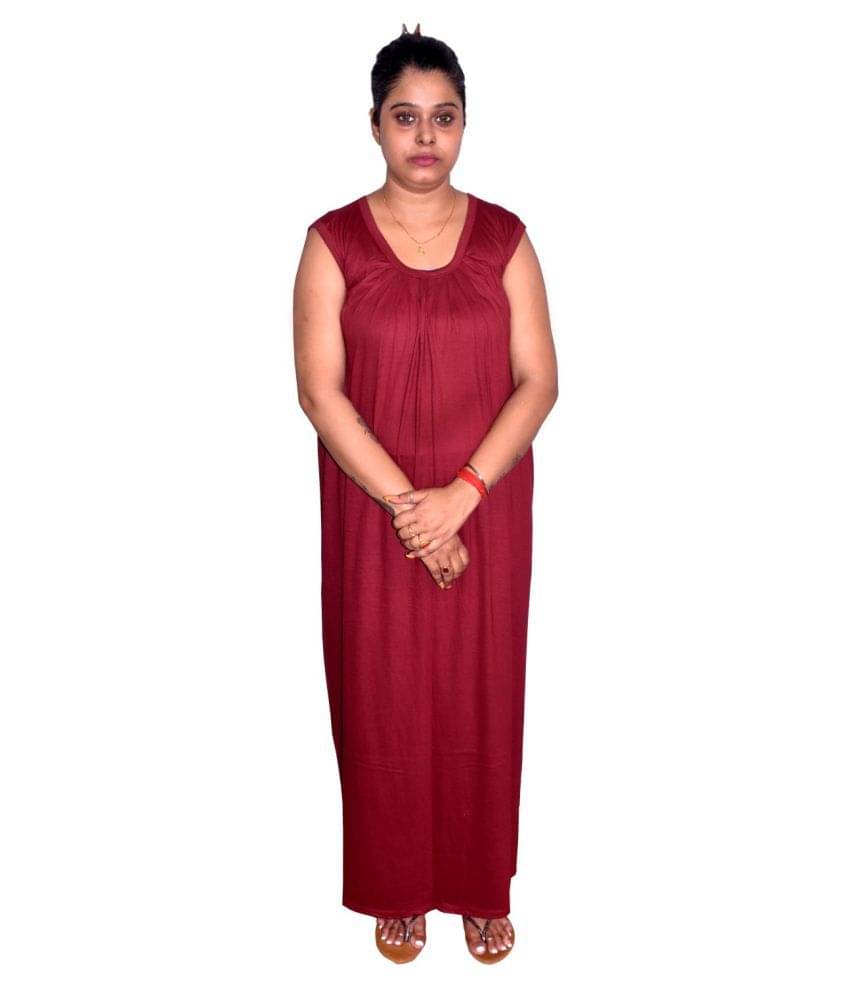     			PIYALI'S CREATION WOMEN'S Cotton Nighty & Night Gowns - Maroon