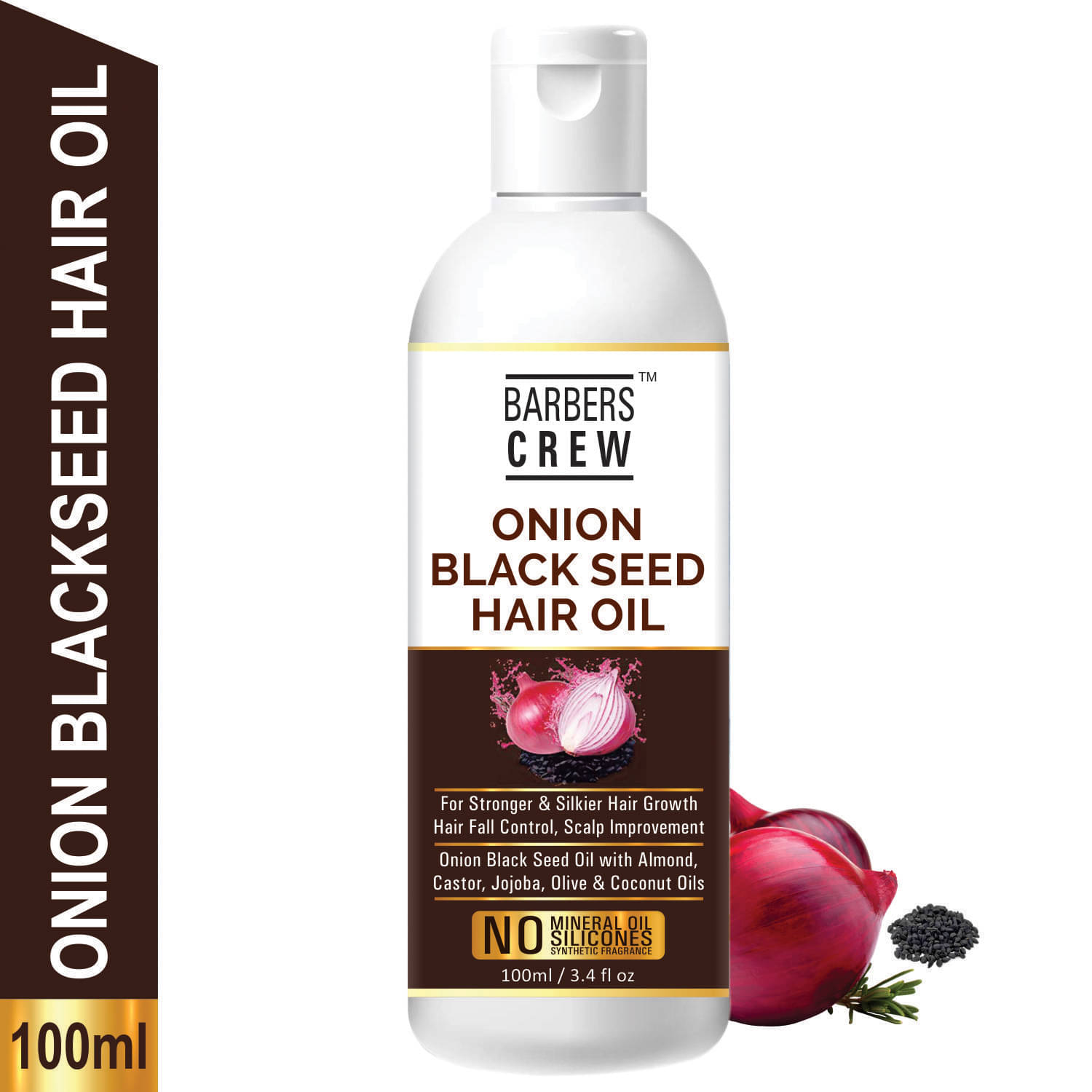     			Barbers Crew ONION Blackseed Hair Oil For-Fast Hair Growth- 100 mL