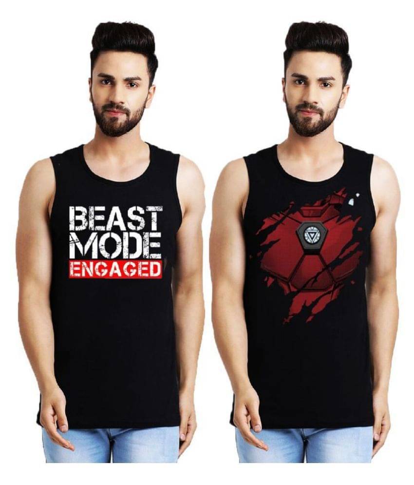 Leotude Pack of 2 Cotton Sleeveless Vest For Men ( Black ) Leotude Pack of 2 Cotton Sleeveless Vest For Men ( Black )