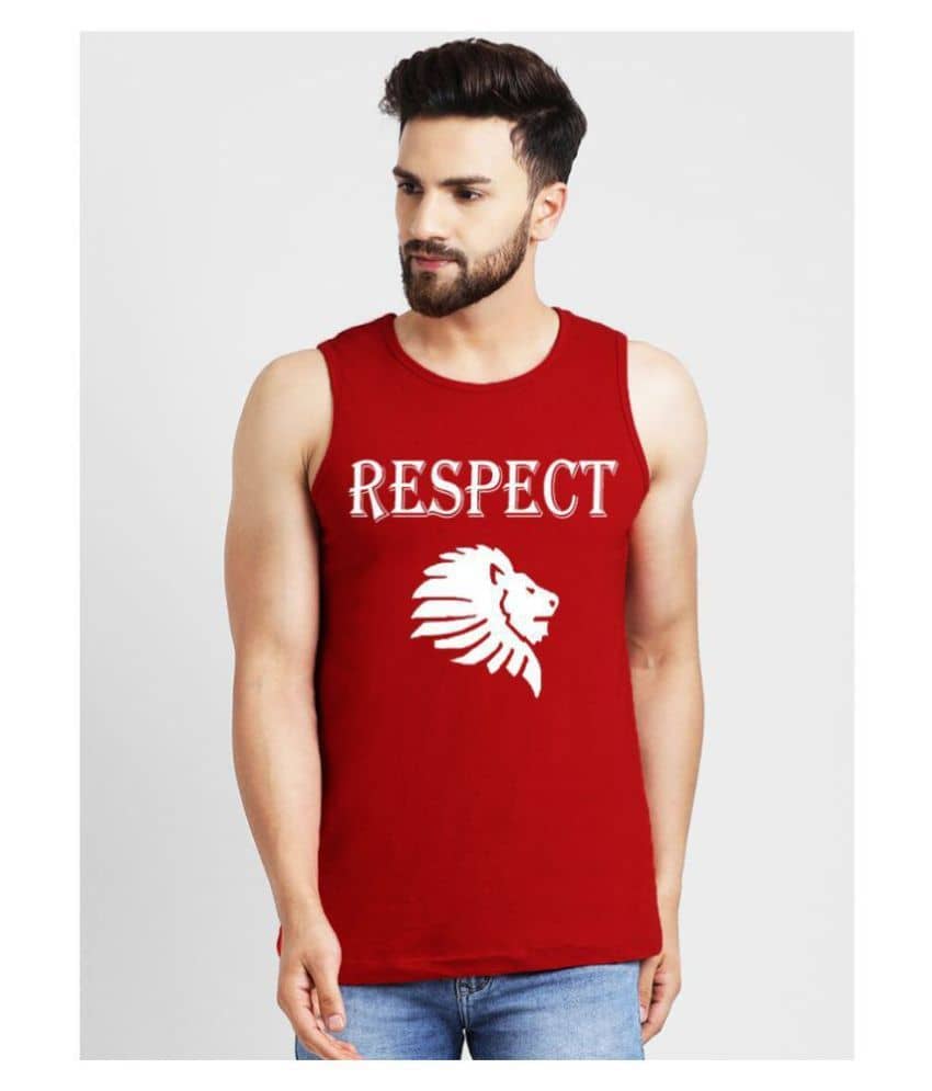 Leotude Pack of 1 Cotton Blend Sleeveless Vest For Men ( Red ) - Nightwear & Loungewear | Buy online on ZillyBuy