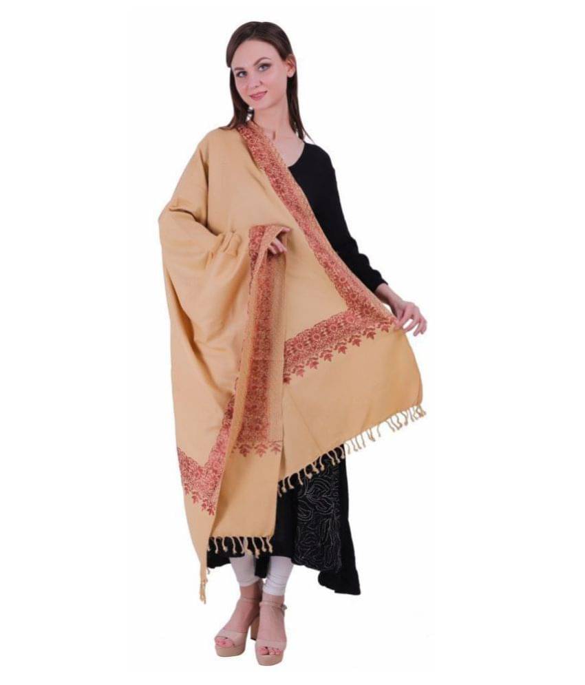 Kashmiri Shawl Beige Ari Embroidery Shawl Kashmiri Shawl Beige Ari Embroidery Shawl