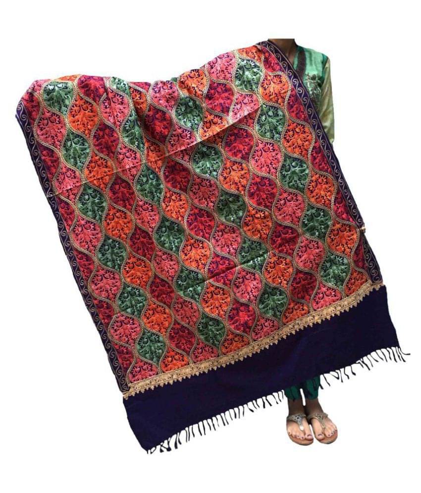 Kashmiri Shawl Multicoloured Ari Embroidery Shawl     			Kashmiri Shawl Multicoloured Ari Embroidery Shawl