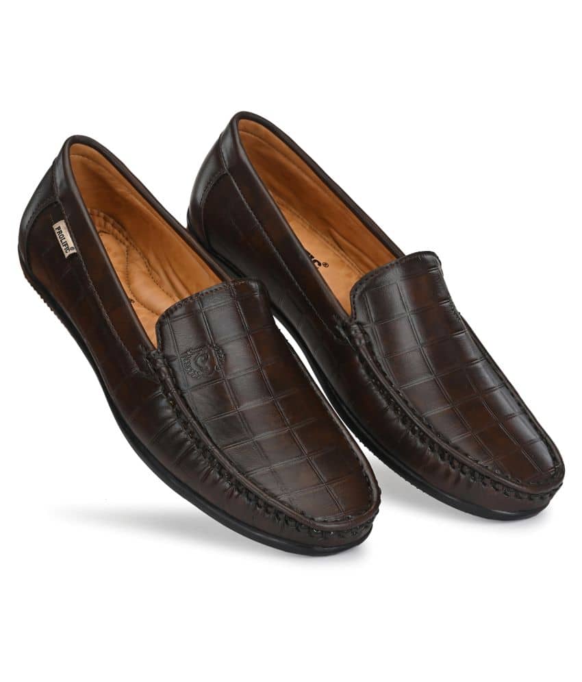 Prolific - Brown Men's Slip on loafers - Formal Shoes | Buy online on ZillyBuy