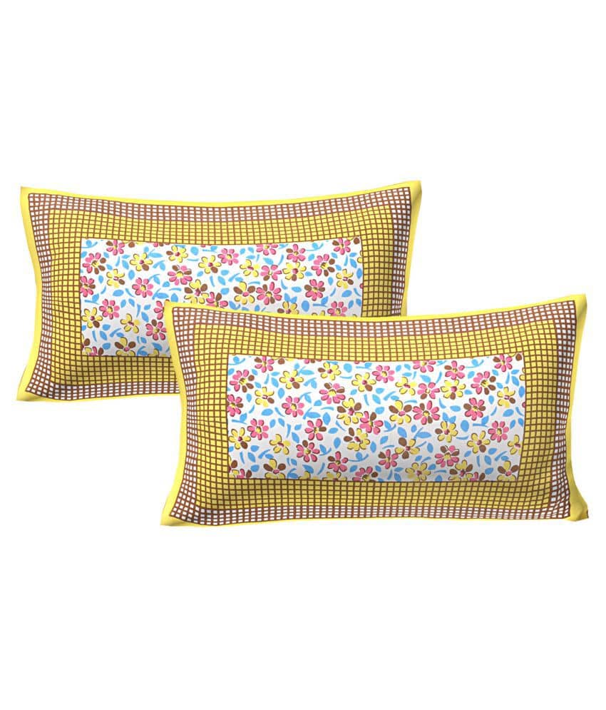 Shagun Online Pack of Yellow Pillow Cover