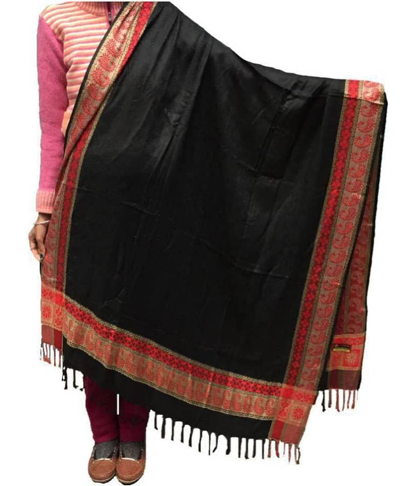 kashmiri shawls Black Loom-Woven Shawl - Dupattas & Shawls | Buy online on ZillyBuy