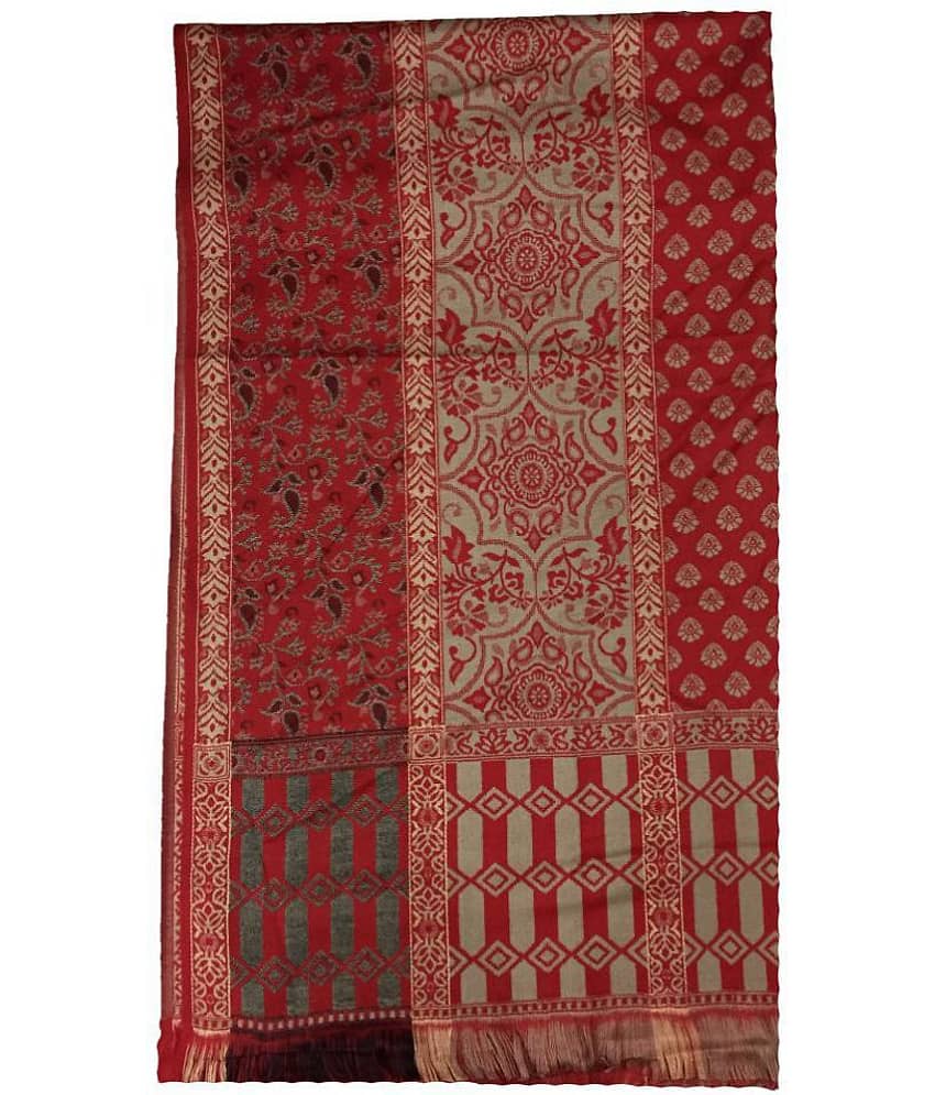 kashmiri shawls Red Loom-Woven Shawl - Dupattas & Shawls | Buy online on ZillyBuy