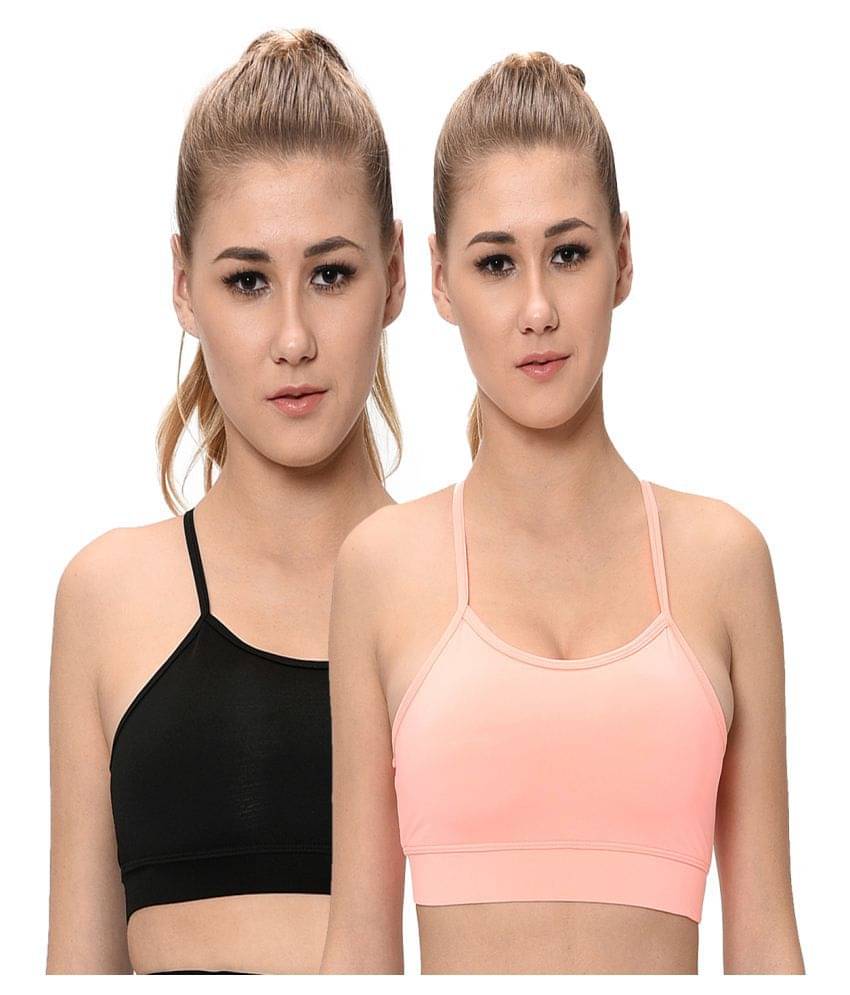     			Elina Multi Color Polyester Solid Sports Bra