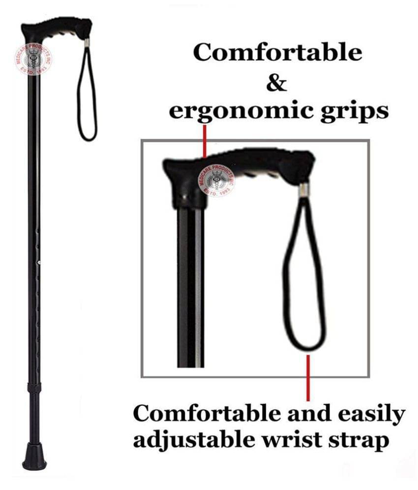 Mcp Black Imported Adjustable Walking Stick03 Aluminium Walking Sticks Mcp Black Imported Adjustable Walking Stick03 Aluminium Walking Sticks