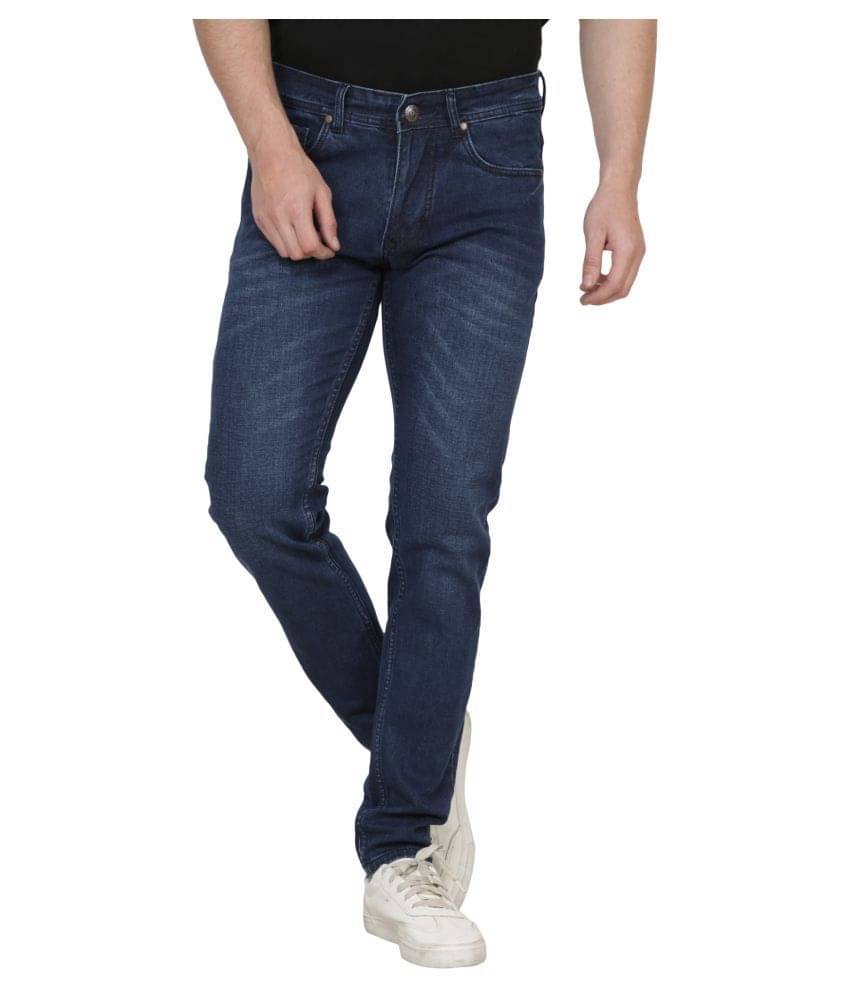 ZAYSH Dark Blue Regular Fit Jeans     			ZAYSH Dark Blue Regular Fit Jeans