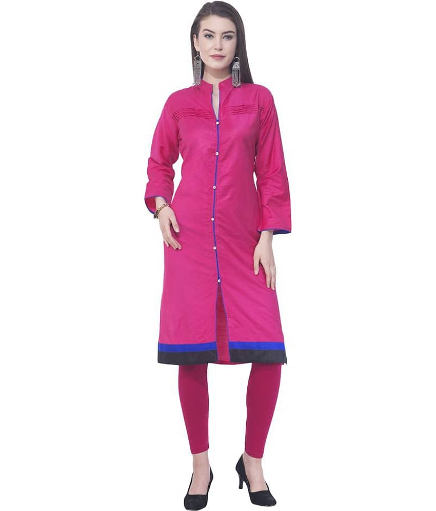 A R Silk - Pink Rayon Women's Front Slit Kurti - Kurtis, Tunics | Buy online on ZillyBuy