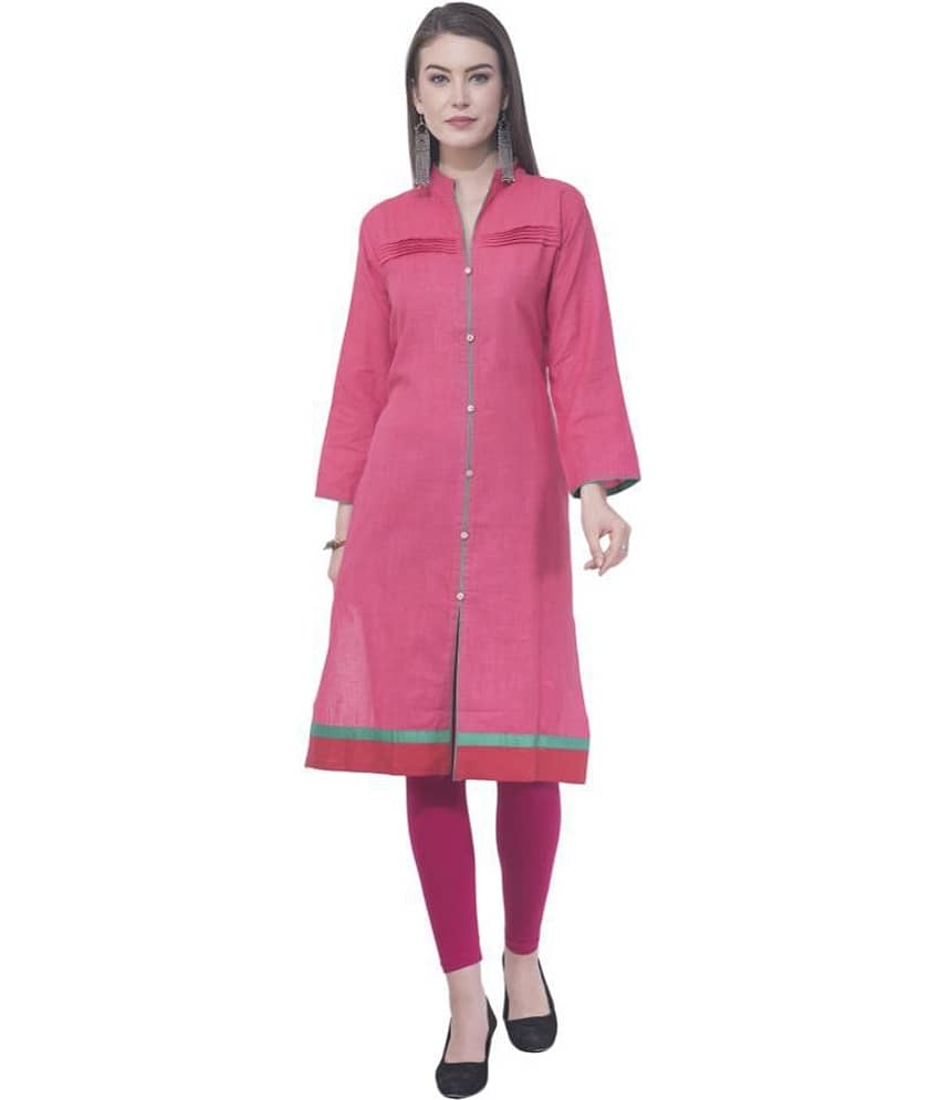 A R Silk - Red Cotton Women's Front Slit Kurti - Kurtis, Tunics | Buy online on ZillyBuy