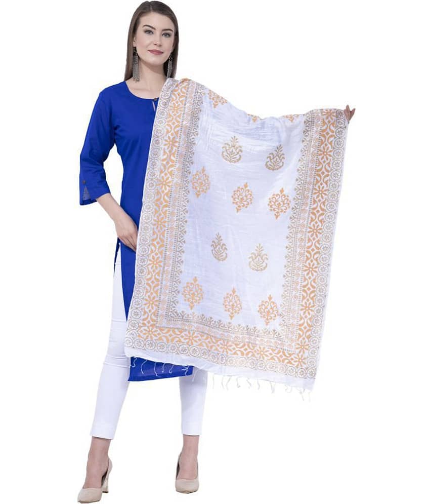 A R Silk White Silk Self Dupatta - Dupattas & Shawls | Buy online on ZillyBuy